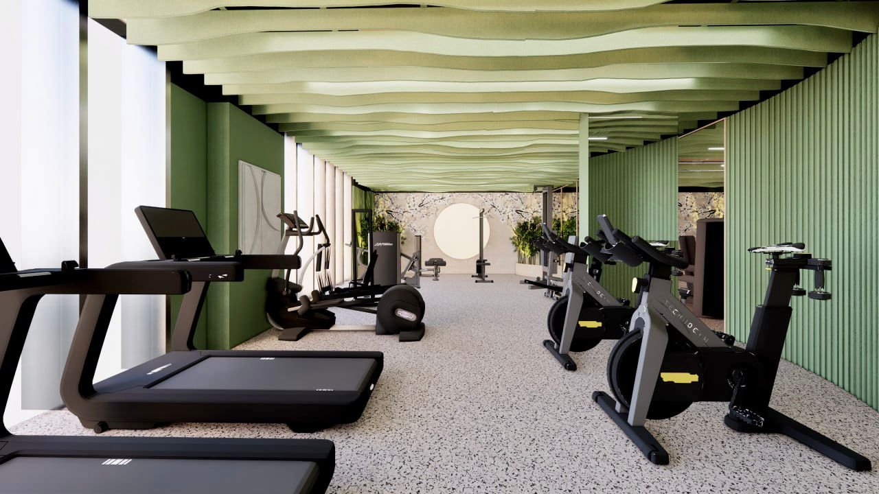 Stellar Solutions International Ltd gym interior design render cardio zone