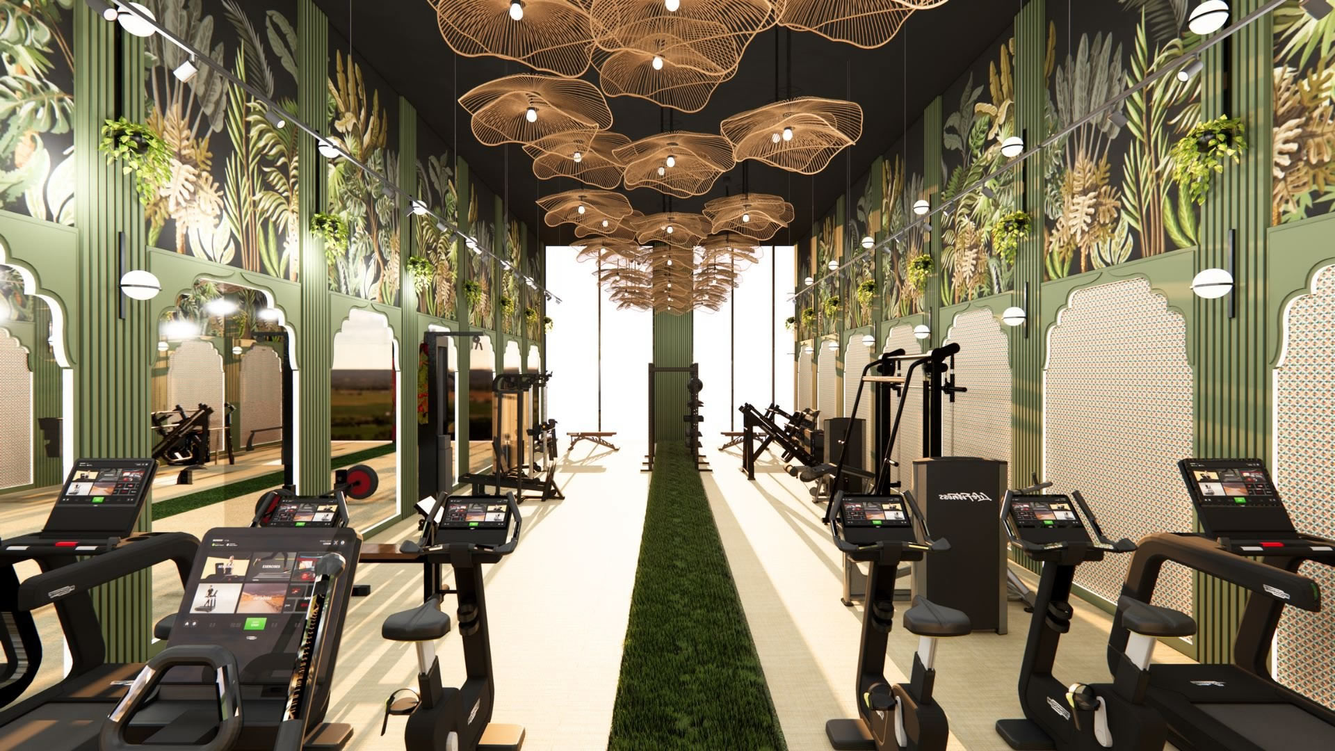 Stellar Solutions International Ltd gym interior render cardio machines
